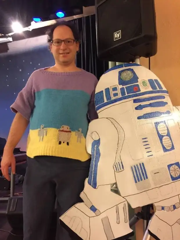 3.毛衣與R2-D2有趣，紗線，毛衣，照片