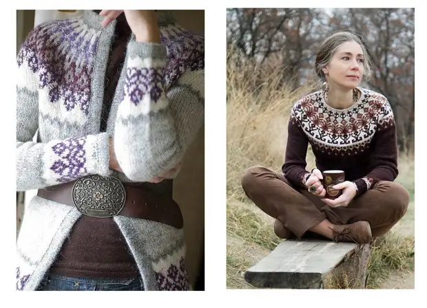 Coquette circolare con ornamento jacquard - elemento affascinante dei vestiti a maglia