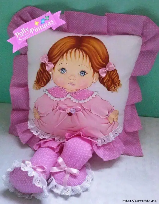 Pinturas de acrílico pintadas de almohadas Dolly Muñeca para textiles