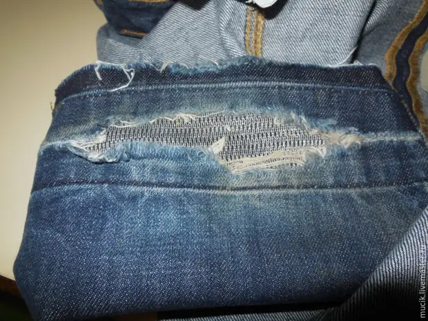 Reparation af slidt bøjning på jeans