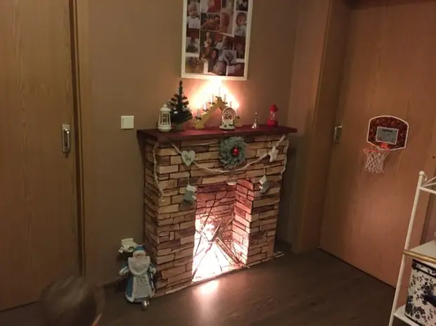 Falsh-fireplace para sa bagong taon fireplace, na may kanilang sariling mga kamay, bagong taon, mahaba