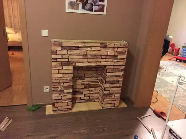 Falsh-Fireplace untuk perapian Tahun Baru, dengan tangan mereka sendiri, tahun baru, panjang