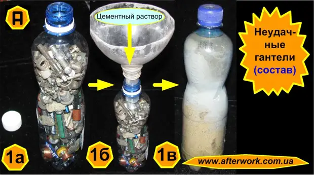 Cara membuat dumbel dari botol plastik