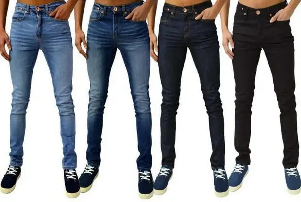 Jeans muito estreito.