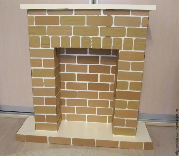 False fireplace with brickwork imitation