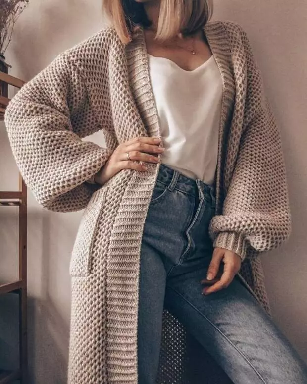 Walay katapusan nga cozy cardigan knitting