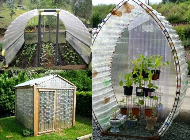 Greenhouses da za a iya yi tare da nasu hannayensu daga kayan araha.