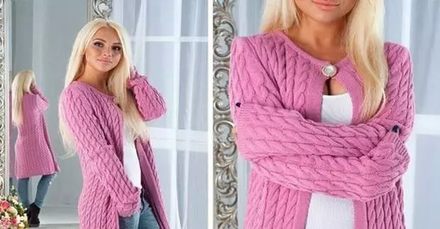 Die oorspronklike Cardigan "pienk wolke" gebreide!