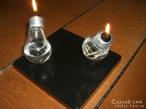 Petrolejový lamp-hořák z žárovek to udělat sami