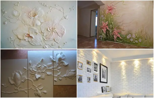 Idéias de decoração com modelagem de gesso em relevo nas paredes que ajudarão a decorar a casa