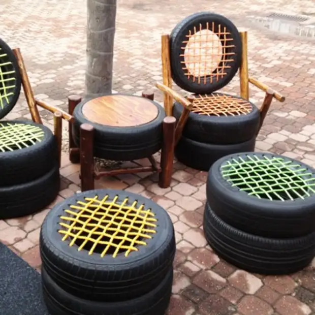 Interesting and functional crafts from tires