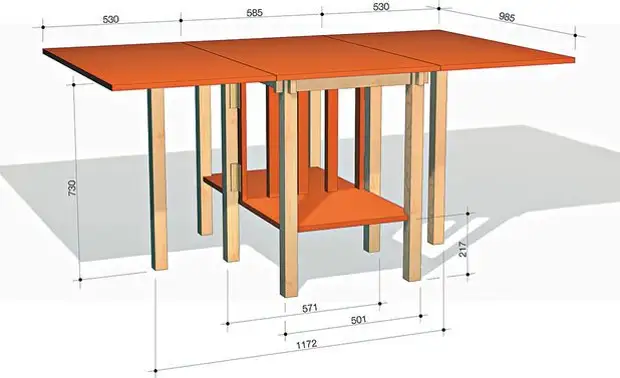 Vou tafel om met jou eie hande te gee