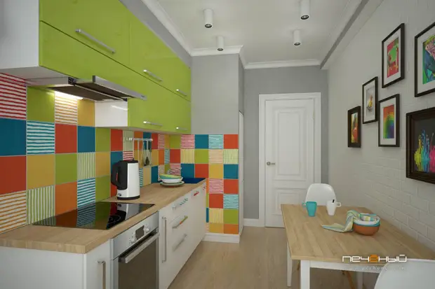ایک کمرہ میں باورچی خانے کے ڈیزائن