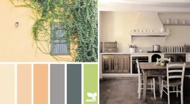 Color in the interior of the kitchen in the style of Provence