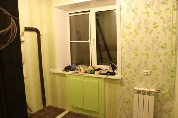 一個小角廚房的修理和設計5平方米。
