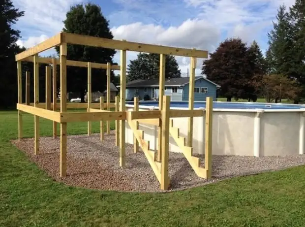 Terrace for the pool with your own hands