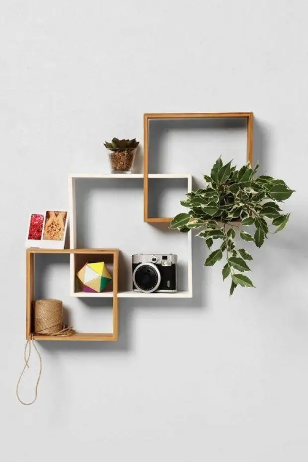 Very steep geometric shelves that are made at once or two