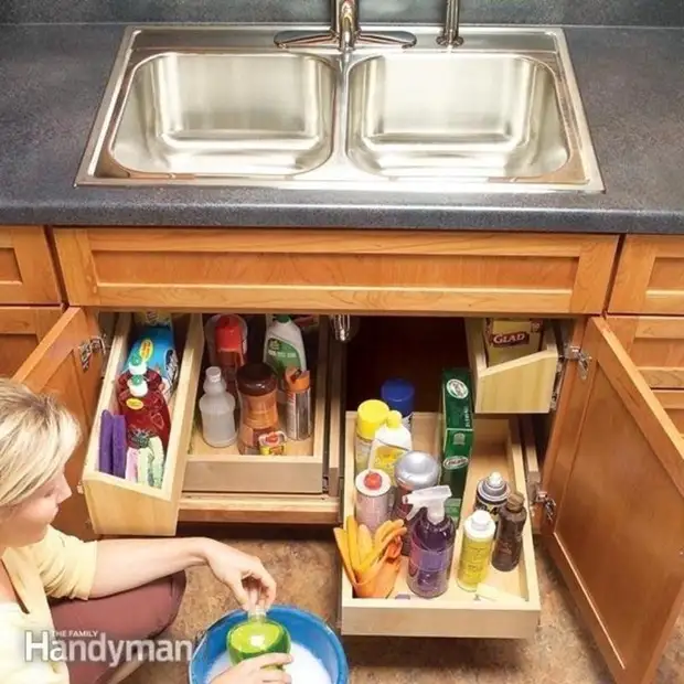1. Indtrækbare opbevaringsbokse under vasken ideer til hjem, tips, opbevaring
