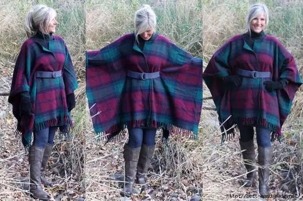 Stylish cape from ... blanket