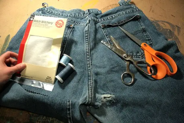 Reparatur vun Jeans