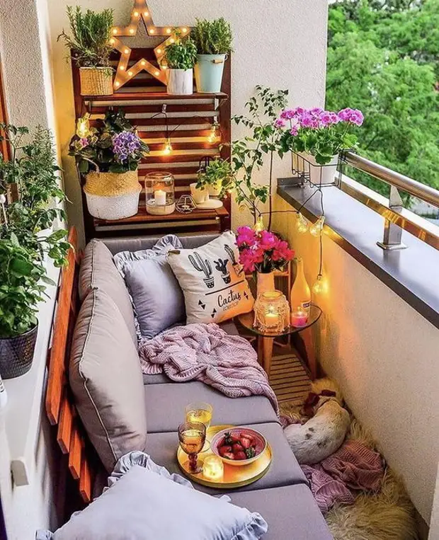 Wir wenden den Balkon im Ruhezimmern: 29 frische Ideen