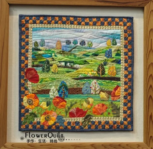 ຮູບແຕ້ມ patchwork - Masterpieces ຂອງ trimming ຜ້າ