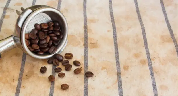 How to wash a stain from coffee on kitchen towels