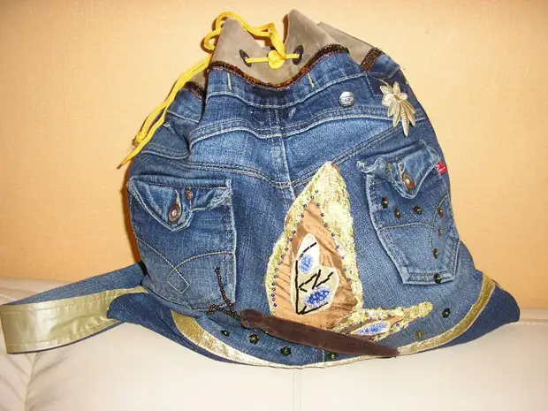 Ou jeans sal nog steeds dien - ons maak 'n rugsak van ou jeans met collages en applique