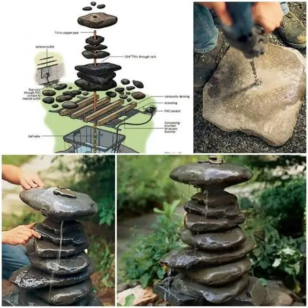 تصوراتی، بہترین گارڈن سجاوٹ خیالات قدرتی پتھر