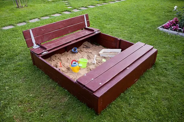 Yuav ua li cas ua rau sandbox nrog lub hau log tsheb