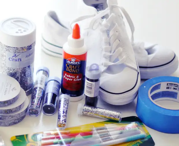 Glitter Sneakers DIY - Materials
