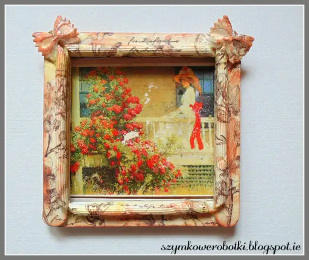 Frame avy amin'ny pasta sy chopsticks avy amin'ny gilasy, decoupage (17) (700x590, 521kb)