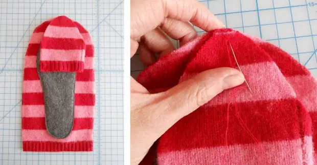 як зробити тапочки зі старого светра