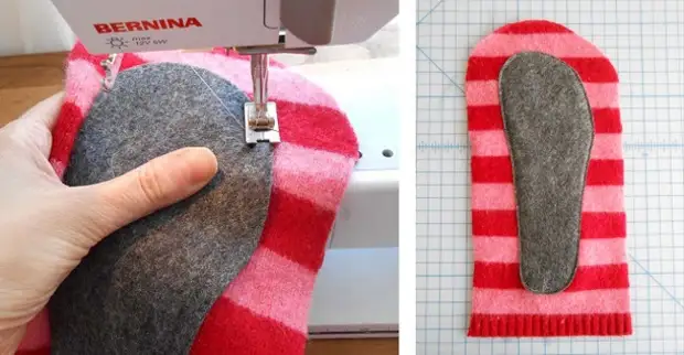 Cómo hacer zapatillas de un suéter viejo.