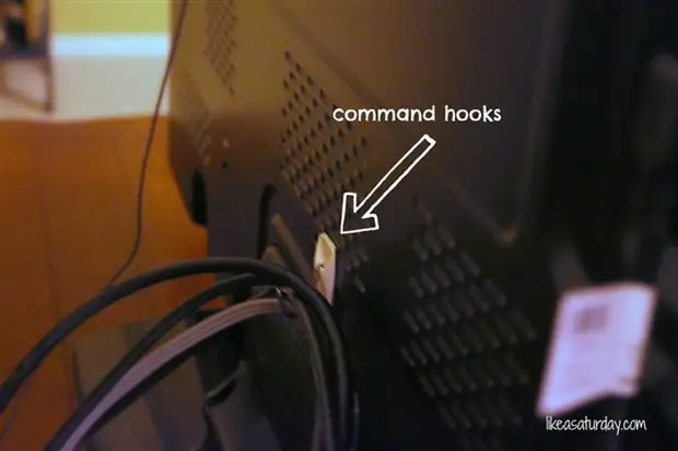 14. With hooks, you can easily gently put the wires behind your TV, Velcro, Tips, Tricks