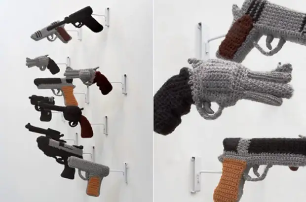 Pistolên crocheted