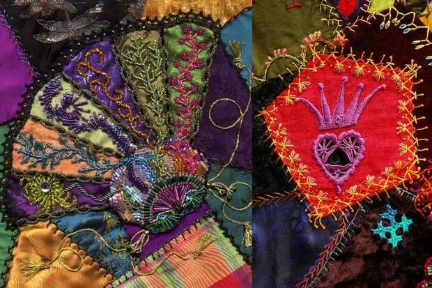 Crazy quilt stitches для натхнення