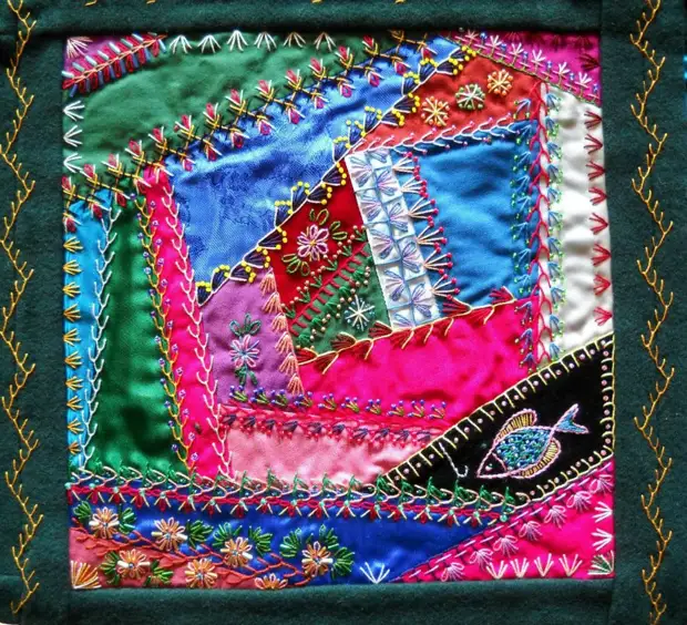 Crazy quilt stitches для натхнення