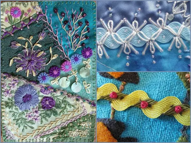 Crazy Quilt Stitches vir Inspirasie