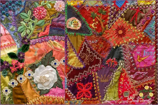 Crazy quilt stitches для натхнення