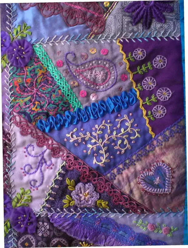 Crazy Quilt Stitches vir Inspirasie