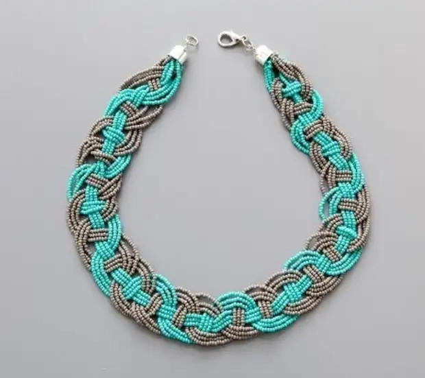 Beaded Necklace with Interesting Weave