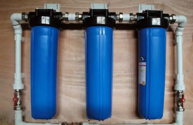 Filter for water purification from iron and rigidity: Masters do it yourself