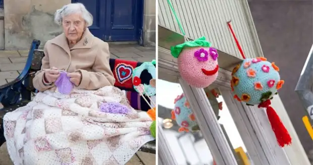 Nyirakuru-Yarn-Bomb-UK-Souter-Stormers-Knitting-104-Year-Old-Grace-Brett-7