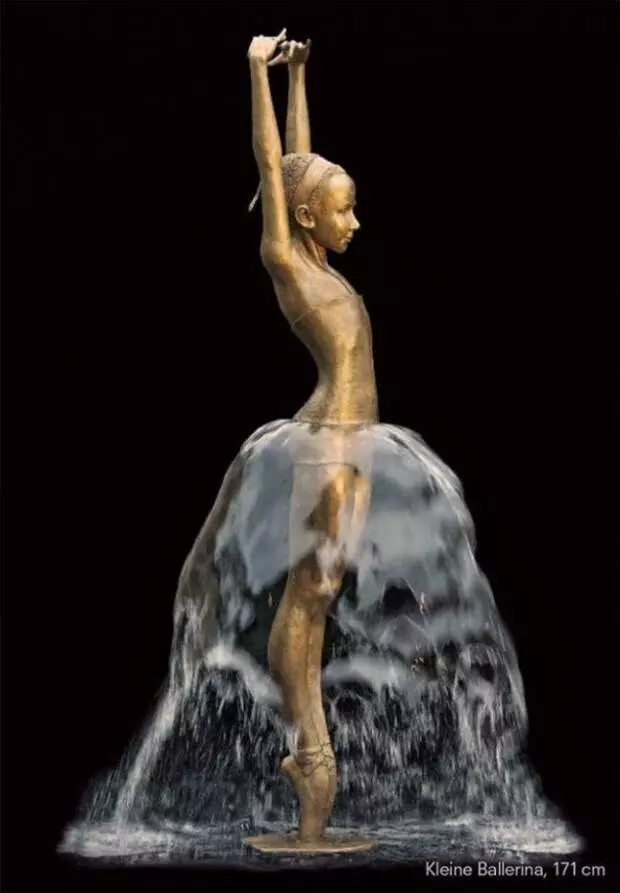 Bronze sculptures come to life with water