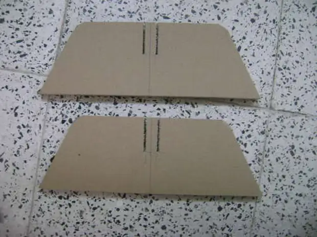 Cutting parts e from cardboard