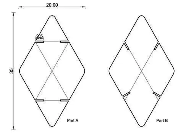 Rincian diagram A lan B kanggo Shirma