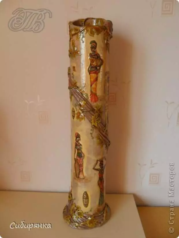 The awesome outdoor vase with African motifs! Master class from Siberian