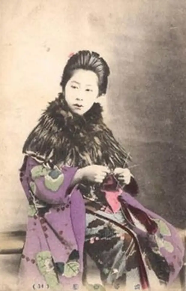 Japannese vrou brei, ongeveer 1895