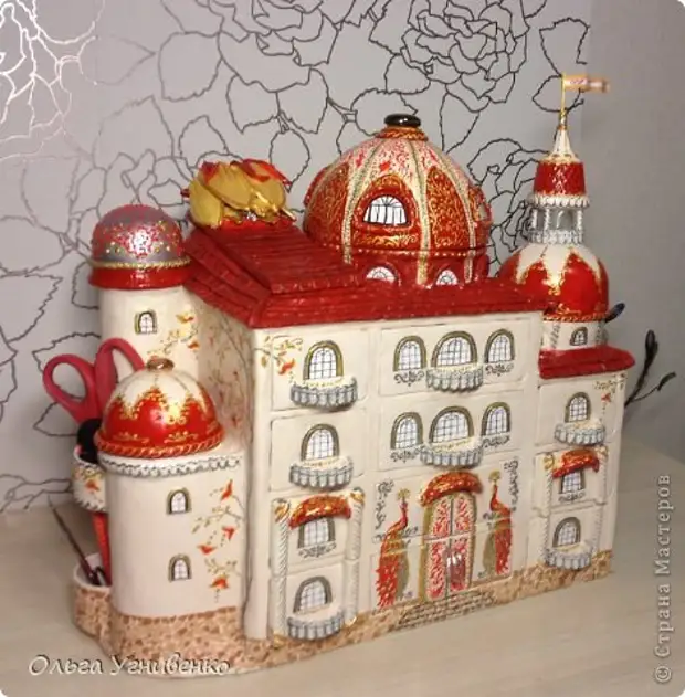 Master Class Papier-Masha Palace para sa needlework Paper Paper Newspaper Boxes Plastic Photo 32